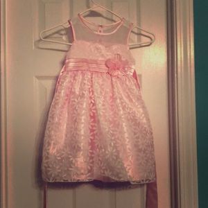 Pink dress with white flowers